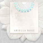 Elegant Turcos Blommigt Lotus Anteckningsblock<br><div class="desc">Chic, sofistikerad utformning av affärskortet som har en lukt av foil lotus mandala på en vit marmorbakgrund. Detta är inte en riktig bild - utan en bild. Det finns ingen shine eller struktur. Ett mångsidigt telefonkort för kreativets professioneller och entreprenörer. Detta mångsidiga nätverkskort är också underbart för skönhetsalonger, mode-boutiques, bröllopsfixararna,...</div>