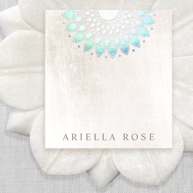 Elegant Turcos Blommigt Lotus Anteckningsblock (Skapare uppladdad)