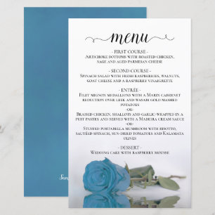 Elegant Turcos Blue Ro Budget Bröllop Menu