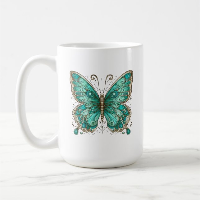 Elegant Turcos butterfly Large Kaffemugg (Vänster)