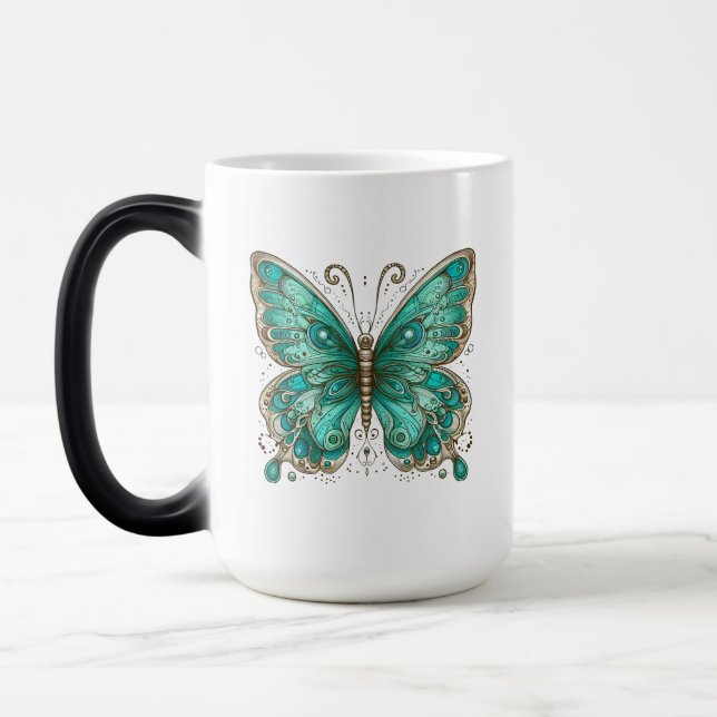 Elegant Turcos butterfly Large Morphing Magisk Mugg (Vänster)