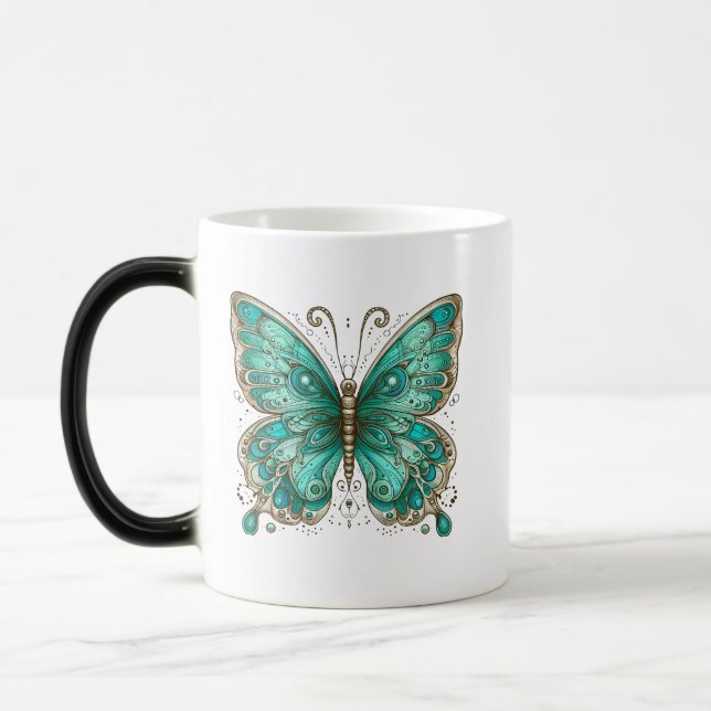 Elegant Turcos butterfly Morphing Magisk Mugg (Vänster)