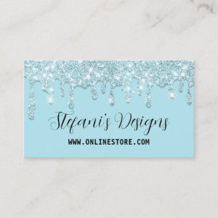 Elegant Turcos Faux glitter Drips Online Store Visitkort