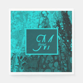 Elegant Turcos Fluid Script monogram Art Pappersservett