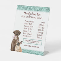 Elegant Turcos Glitter Hund Grooming Menu