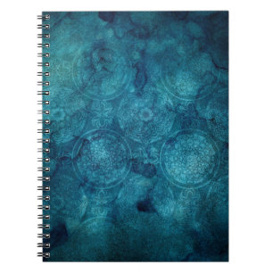 Elegant Turcos Mandala Watercolor Mönster Anteckningsbok