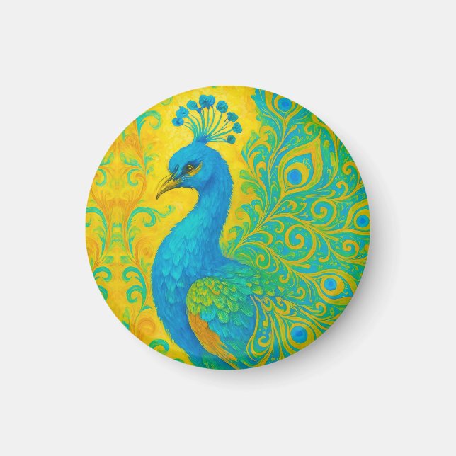 Elegant Turcos Peacock Decorative Magnet (Framsidan)