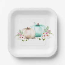 Elegant Turcos Pumpkin Baby Shower Papprare Tallri