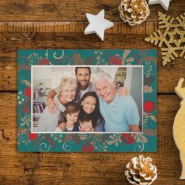 Elegant Turcos & Silver Anpassningsbar Photo Jul