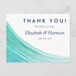Elegant Turcos Tides Beach Wedding Tack Vykort