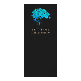 Elegant Turcos Zen Träd Logotyp Black Reklamkort