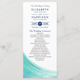 Elegant Turcouise Tides Beach Wedding Program
