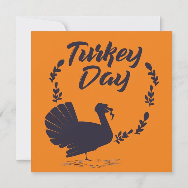 Elegant Turkiet-dagen med löv Inbjudningar (Framsida)