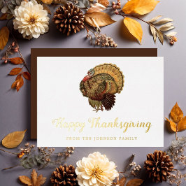 Elegant Turkiet Happy thanksgiving Guld