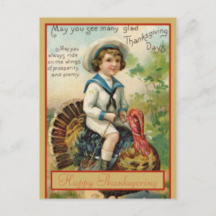 Elegant Turkiet Happy thanksgiving Hälsning Helg Vykort