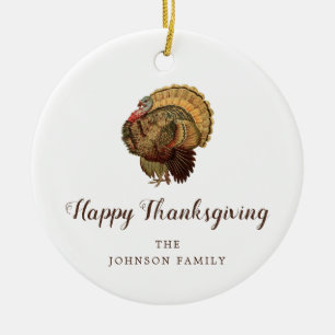Elegant Turkiet Happy thanksgiving Julgransprydnad Keramik