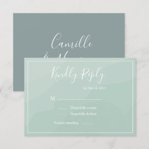 Elegant turkos akvarell bröllops-rsvp inbjudningar