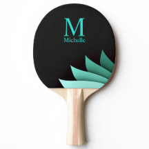 Elegant Turkos Blommig Personlig Monogram