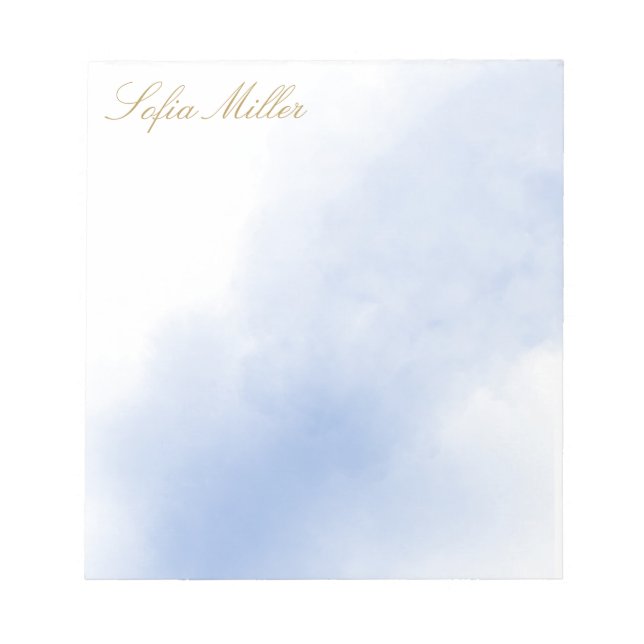 Elegant Turkos Blommigt Vattenfärgssegment Flower Anteckningsblock (Framsida)