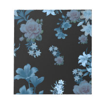 Elegant turkos blomster Mönster anteckningsblock