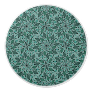 Elegant turkos blomster Mönster med blad mandala Knopp