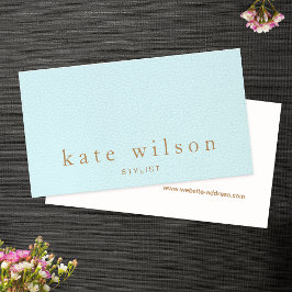 Elegant Turkos Blue Leather Professionell Visitkort