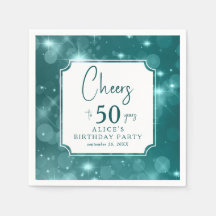 Elegant turkos Bokeh-gnistrande 50-årsfest