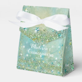 Elegant turkos glitter, Quinceanera Presentaskar