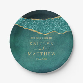 Elegant Turkos & Guld Agate Bröllop