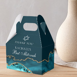 Elegant turkos guldagate Bat Mitzvah-fest Presentaskar