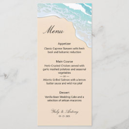 Elegant turkos havsmottagning middag catering meny