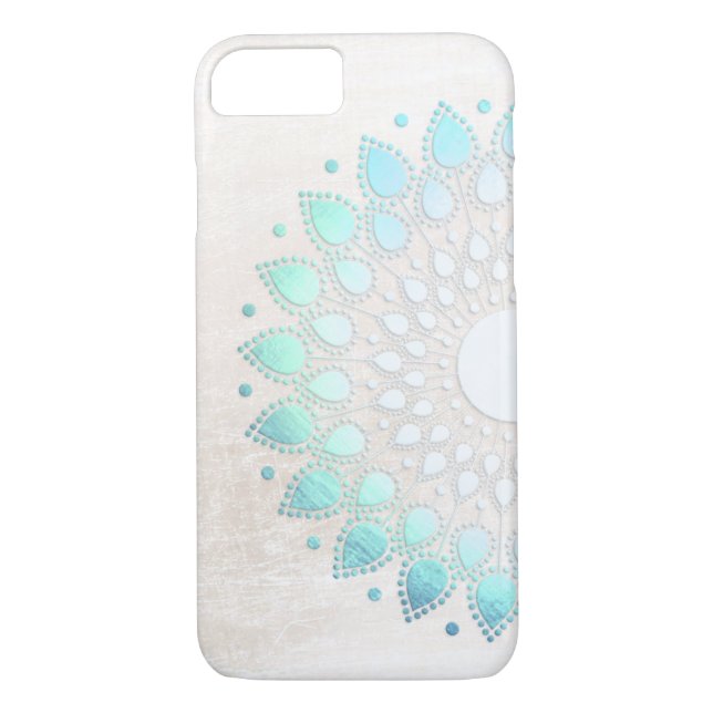 Elegant Turkos Lotus Flower Blommigt Case-Mate iPhone Skal (Baksida)