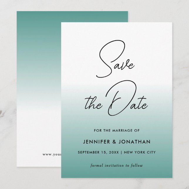 Elegant turkos Modern minimalist mall Typografi (Fram/baksida)