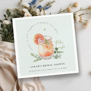Elegant turkos orange grön cocktail bröllopsdusch pappersservett
