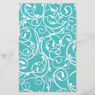 Elegant Turkos Vintage Rulla Damask-mönster