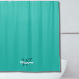 Elegant turkos vit teal monogramnamn