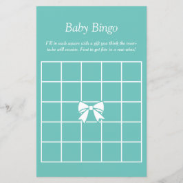 Elegant turkosblå och bows Babyshower Gissningslek
