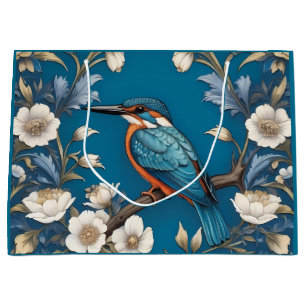 Elegant Turkvoise Kingfisher Bird Blommigt