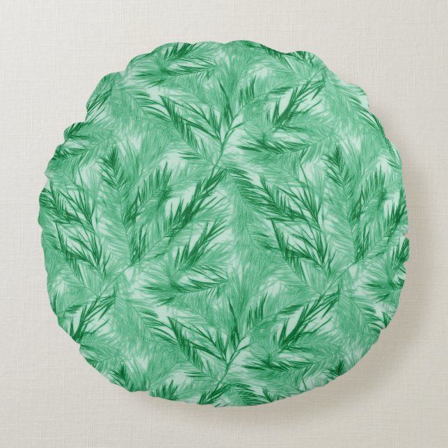 Elegant Turquis Handflatan Löv Round Pillow Rund Kudde (Framsidan)