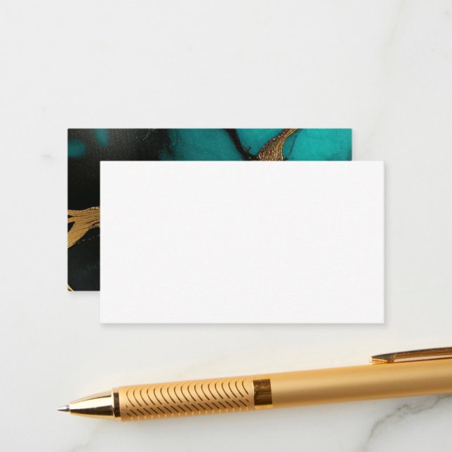 Elegant Turquise och Guld Agate Bröllop Tilläggskort (Fram/Back In Situ)