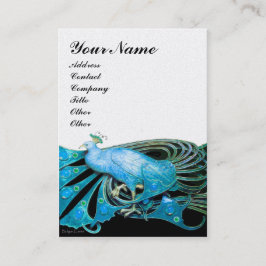 ELEGANT TURQUOISE BLUE PEACOCK JEWEL White Pearl Visitkort