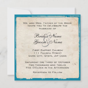 Elegant Turquoise Wedding bjudande Inbjudningar