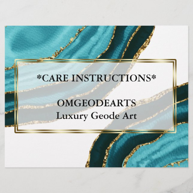 Elegant Turquota Agate Branding Business Reklamblad (Framsidan)