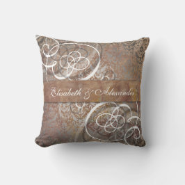 Elegant Tuscan Damask Anpassningsbar Newlyged Bröl Kudde