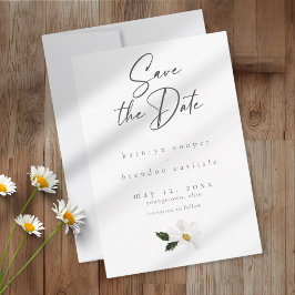 Elegant Tusenskönor Vattenfärg Minimalistisk Bröll Spara Datumet