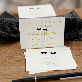 Elegant Tuxedo Groom Bröllop spara datum-kort Visitkort