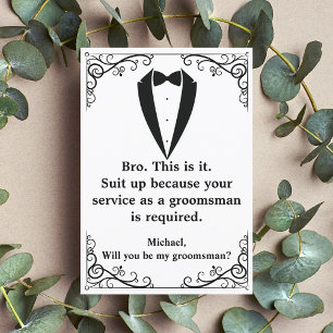 elegant tuxedo - minimal chic groomsman frieri inbjudningar