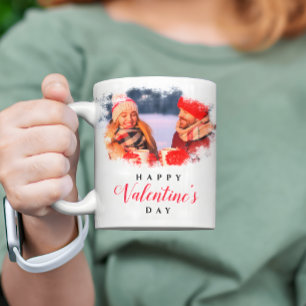 Elegant två Photo Anpassade Valentines day Gift Kaffemugg