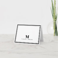 Elegant två ramar monogram chic svart vit