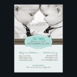 Elegant Twillingar Födelsemeddelande: Aqua Blue Meddelande<br><div class="desc">BabyShoppe specialiserar sig på sak-baby,  så du kanske också är intresserad av dessa..</div>